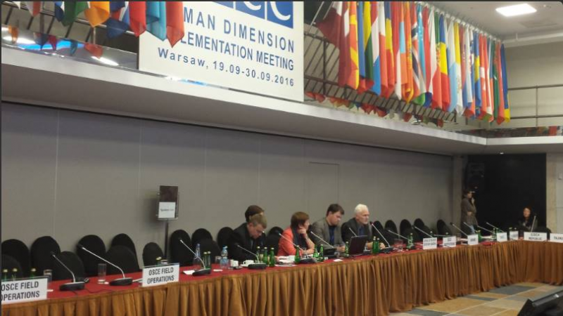 Представители белорусских правозащитных организаций на конференции ОБСЕ по человеческому измерению. Фото из соцсетей