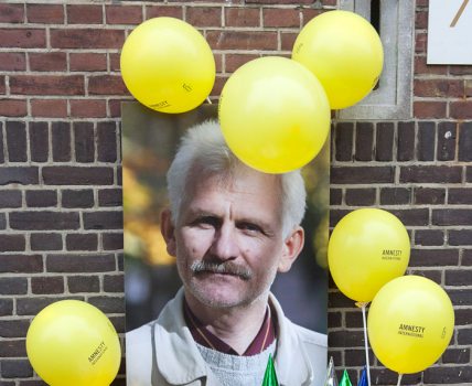 An event organized by Amnesty International’s Dutch section to mark Ales Bialiatski’s birthday in 2013