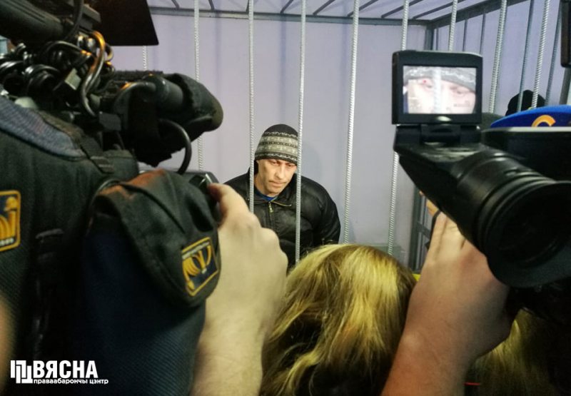 Aliaksandr Asipovich on trial in Babrujsk. January 9, 2019