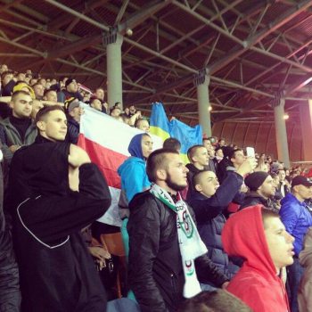 На матче Беларусь-Украина в Борисове.