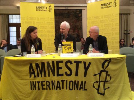 Алесь Бяляцкі на прэзентацыі Дакладу Amnesty International 2014/15 у Рыме