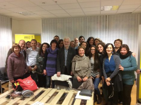 Ales Bialiatski in the office of Amnesty International’s office in Rome. 23 February 2015.
