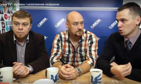 Владимир Лабкович, Валентин Стефанович и Денис Садовский в программе "Кухня-TV".