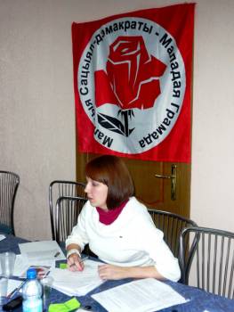 Yulia Mitskevich, leader of the Young Social Democrats