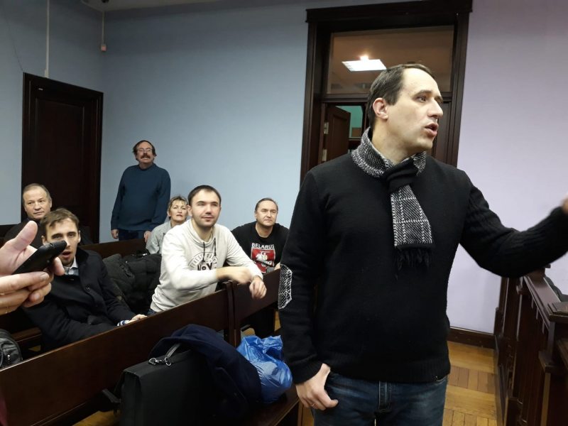 Opposition leader Pavel Seviarynets on trial in Minsk. December 5, 2019