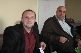 Гродненские активисты "Справедливого мира" Павел Станевский и Виктор Михальчик
