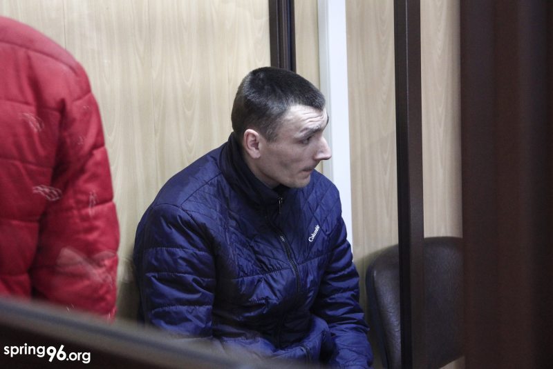 Viktar Skrundzik on trial. Photo: spring96.org