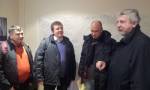 Andrei Paluda, Andrei Aliaksandrau, Valiantsin Stefanovich and Aliaksandr Milinkevich during the confiscation of the office of the HRC "Viasna"