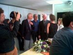 Ales Bialiatski's meeting with colleagues at FIDH office.  ©RFI