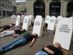 Flash mob against death penalty in Zurich