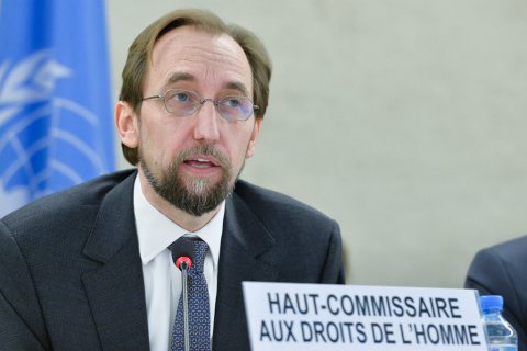 High Commissioner for Human Rights Zeid Ra’ad Al Hussein, at a panel discussion on the death penalty and the prohibition of torture and other cruel, inhuman or degrading treatment or punishment, at the 34th Session of the Human Rights Council. 1 March 2017. UN Photo/Jean-Marc Ferré