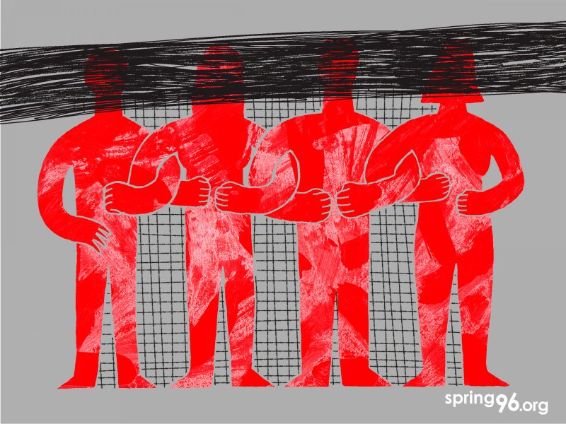 Torture in Belarus. Illustration by Volha Prankevich
