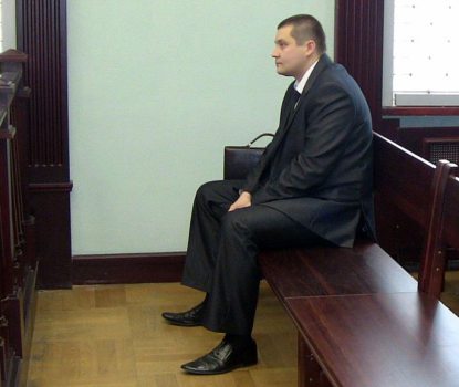 Судья Кирилл Полулех в качестве «потерпевшего» в уголовном процессе по делу Юрия Рубцова. Фото: svaboda.org