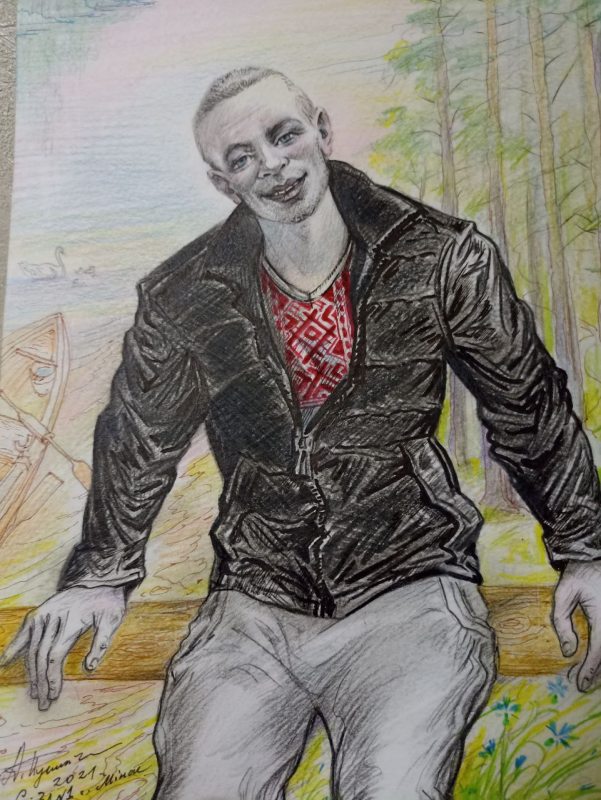 Портрет Артёма Майсиёнка. Автор: политзаключённый Алесь Пушкин