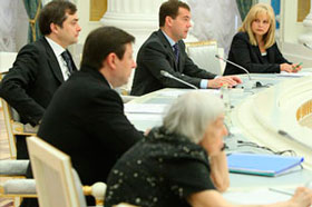 Russian President Medvedev's meeting with members of the Presidential Council for the Development of Civil Society and Human Rights