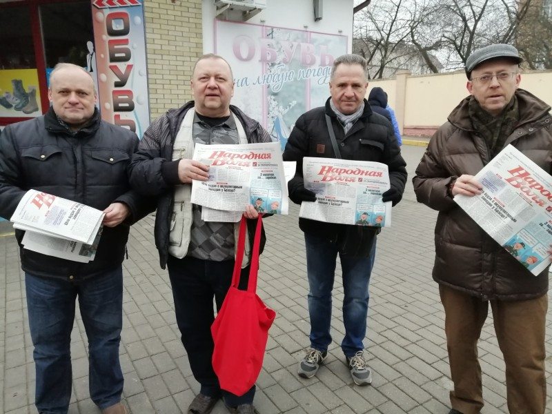 Hrodna human rights activists Raman Yurhel, Viktar Sazonau, Andrei Kotsia and Uladzimir Khilmanovich