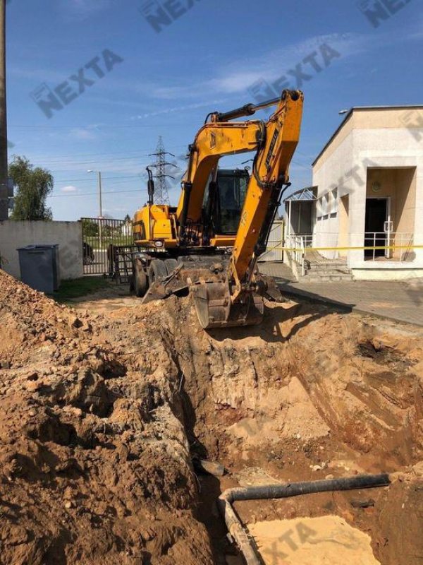 An excavator doing