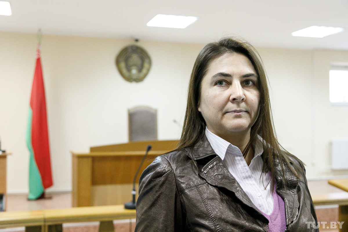 Hanna Krasulina in court. Photo: Volha Shukaila, tut.by