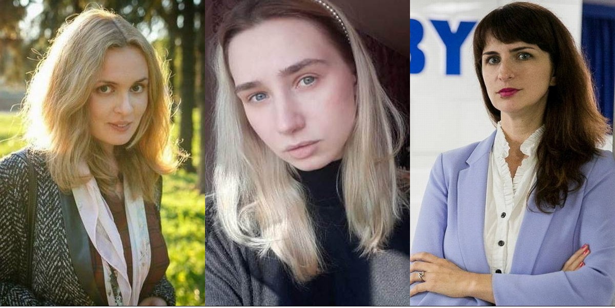Arrested journalists (left to right): Katsiaryna Andreyeva, Darya Chultsova and Katsiaryna Barysevich