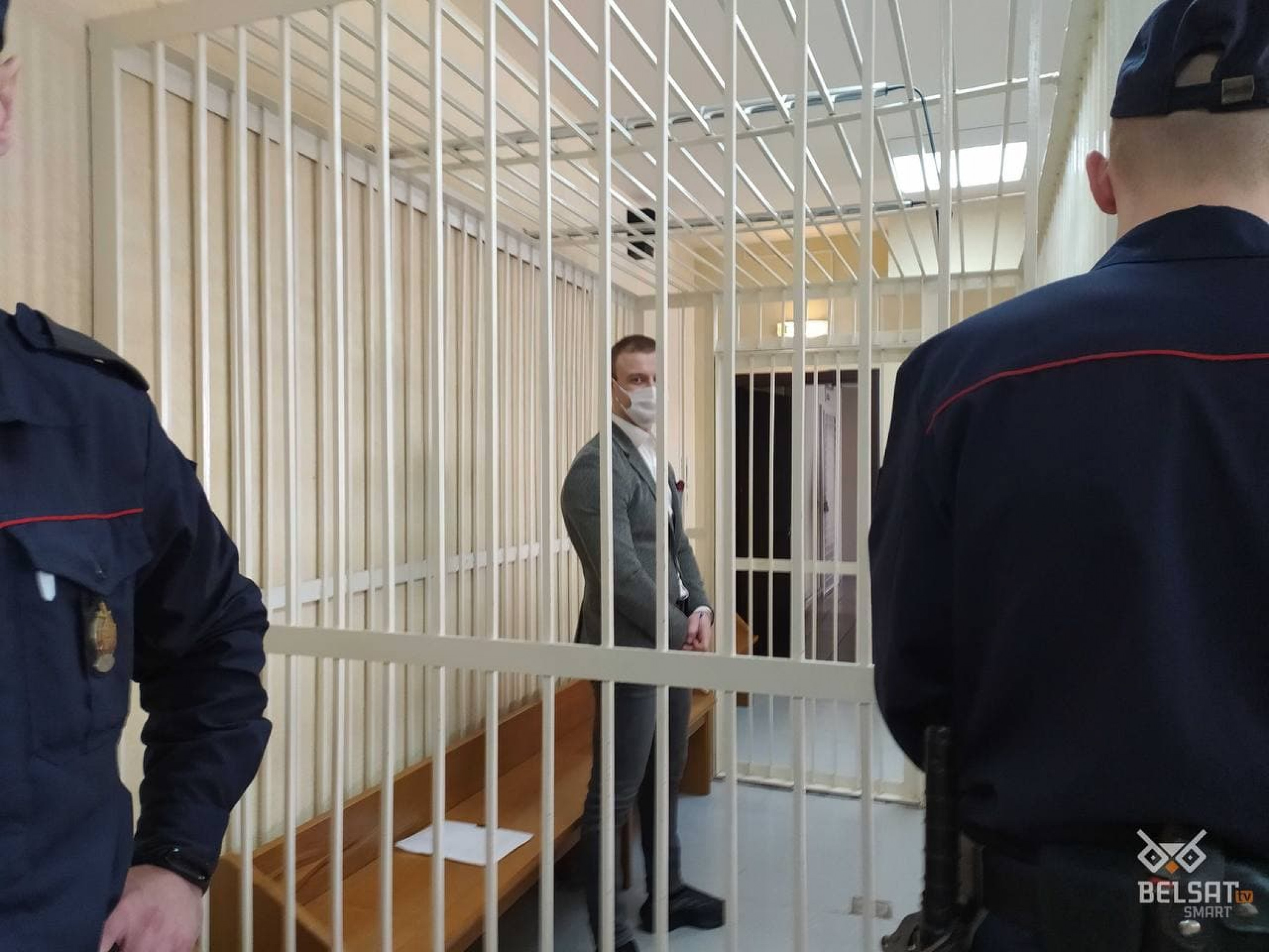 Антон Беленский в суде. Фото Белсат