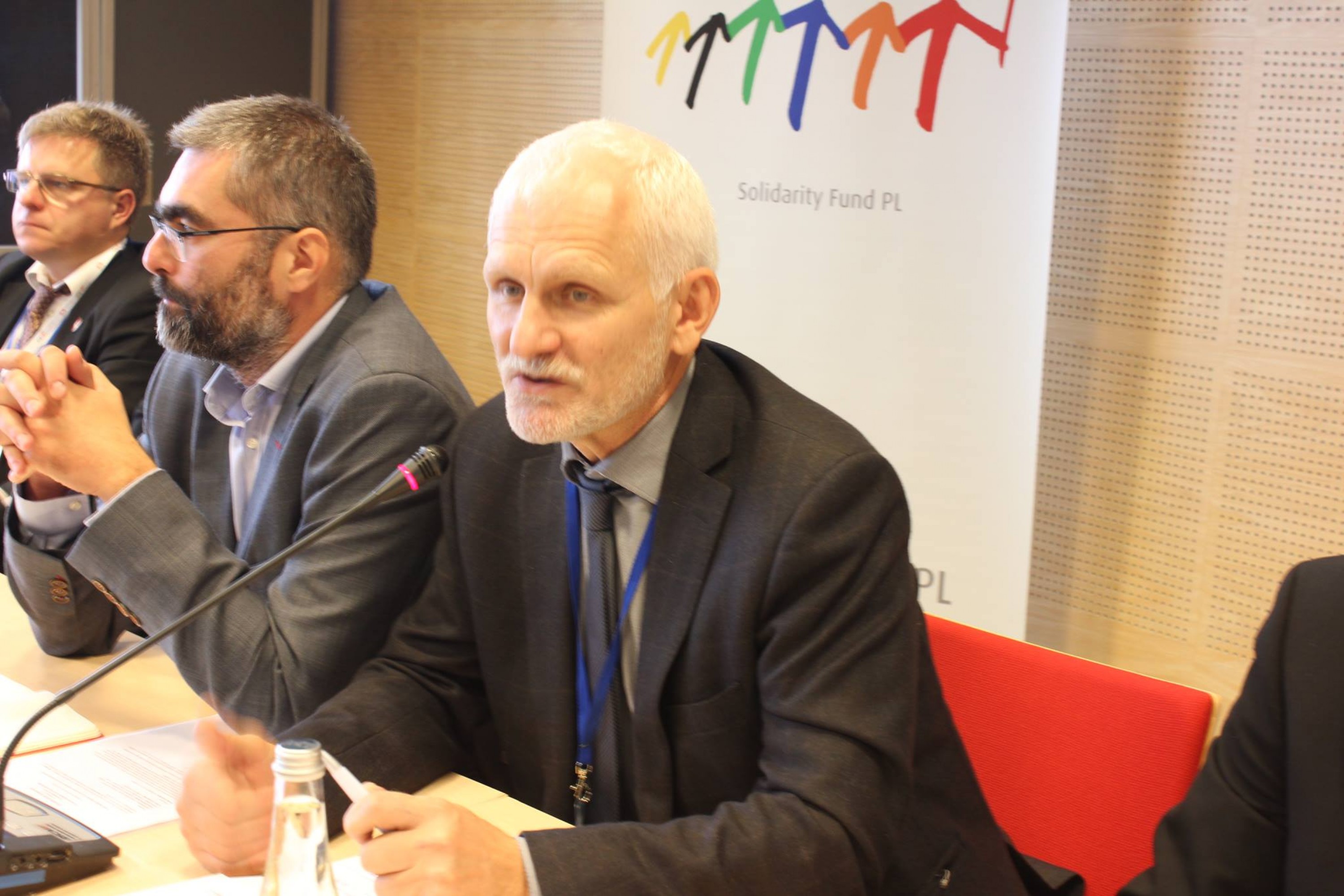 Ales Bialiatski at a side event “Human Rights in Belarus – From the Case of Patriots to the Case of Labor Unions”. Warsaw, September 11, 2017