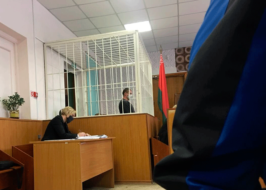 Ihar Povarau in court
