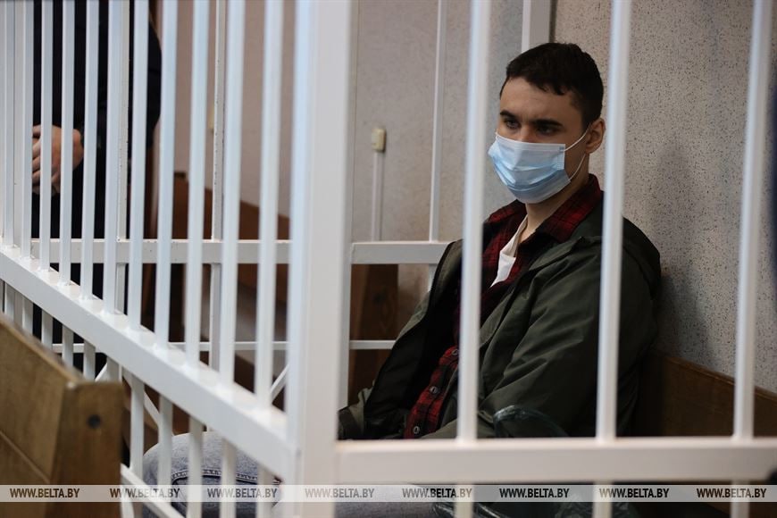 Егор Дудников на суде 20 декабря. Фото "Белта"