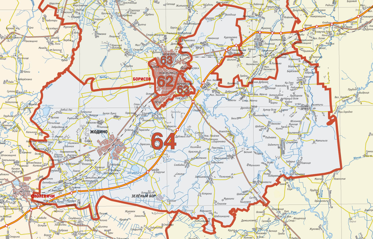 Карта борисовского района минской области подробная с деревнями