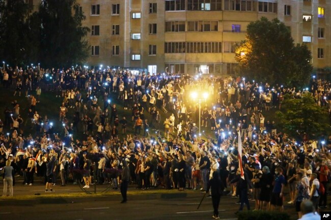 В Минске возле Стеллы 9 августа 2020 года. Фото: АР