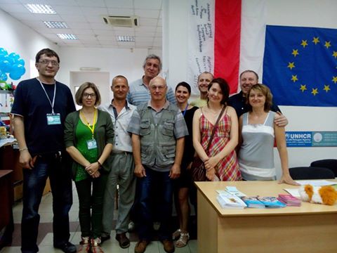 белорусские волонтеры с украинскими коллегами из организации "Станция Харьков"