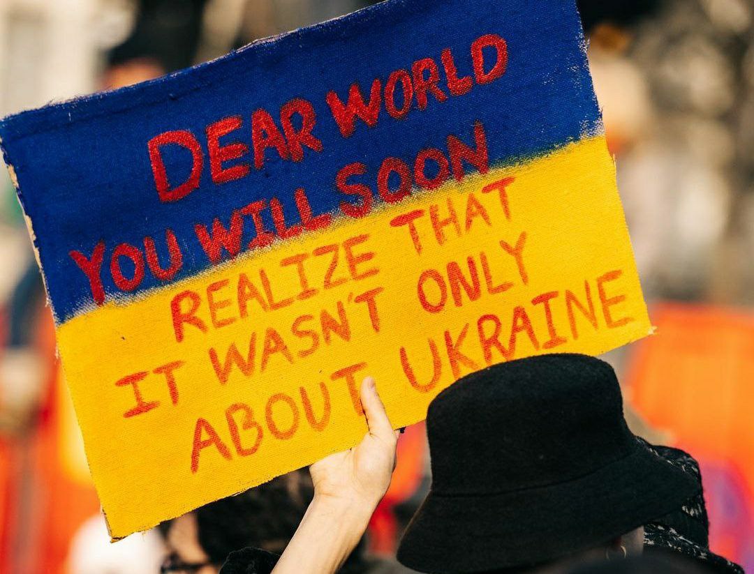 Poster at one of the anti-war protests