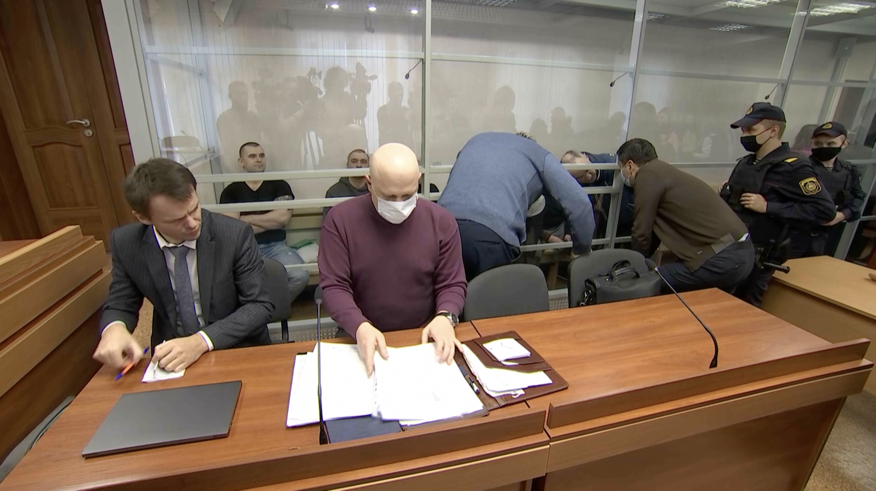 Суд по "делу рабочага руху" 9 ноября. Скриншот из видео ATN