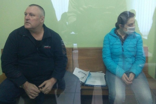 Leanid Sudalenka and Tatsiana Lasitsa on trial. Credit: gomelspring.org