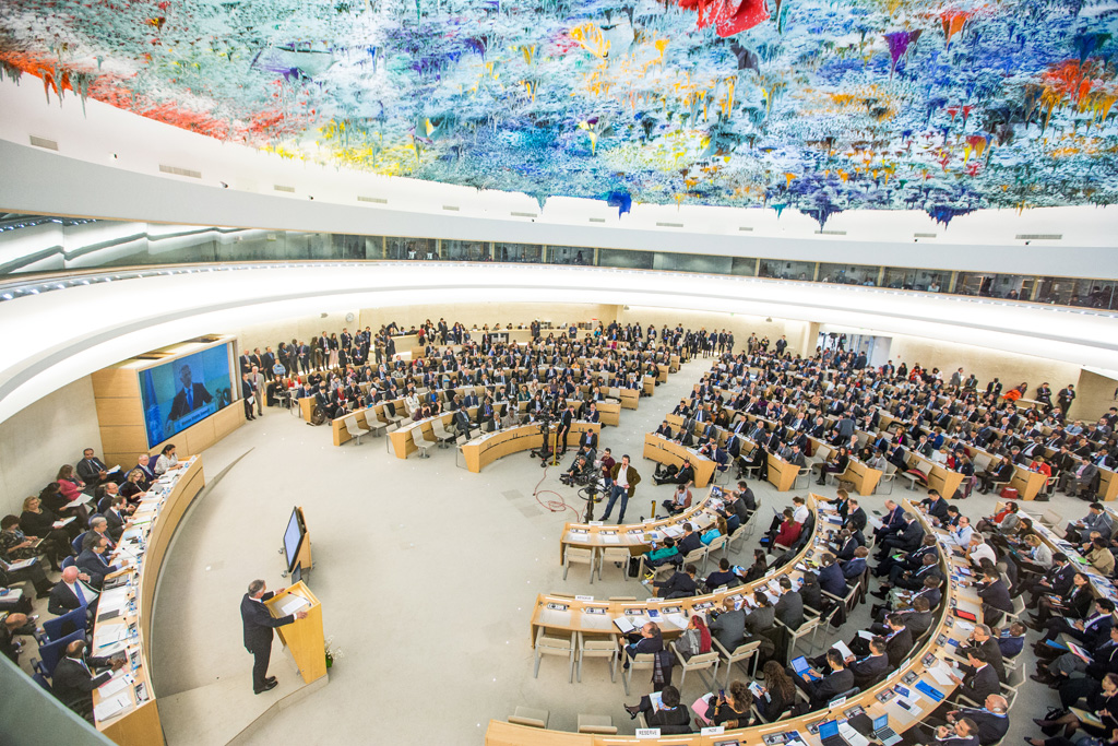 UN Human Rights Council meeting hall in Geneva. Credit: un.org