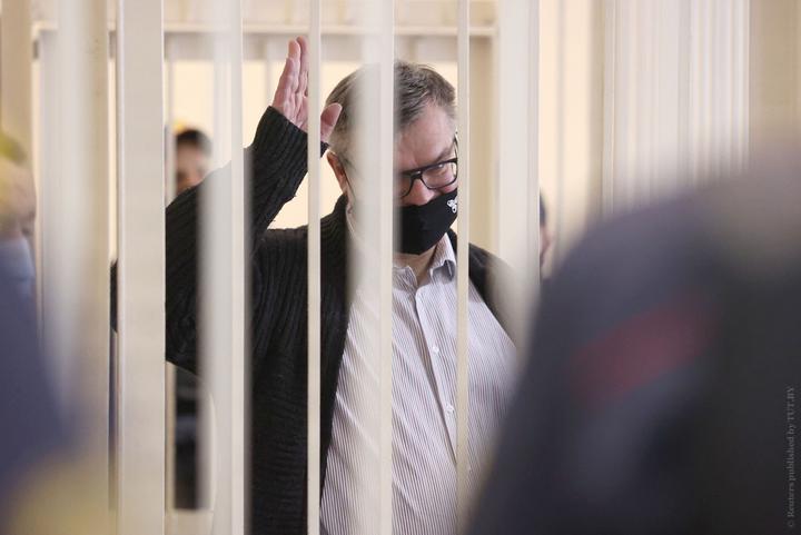 Viktar Babaryka in court. Photo: Reuters