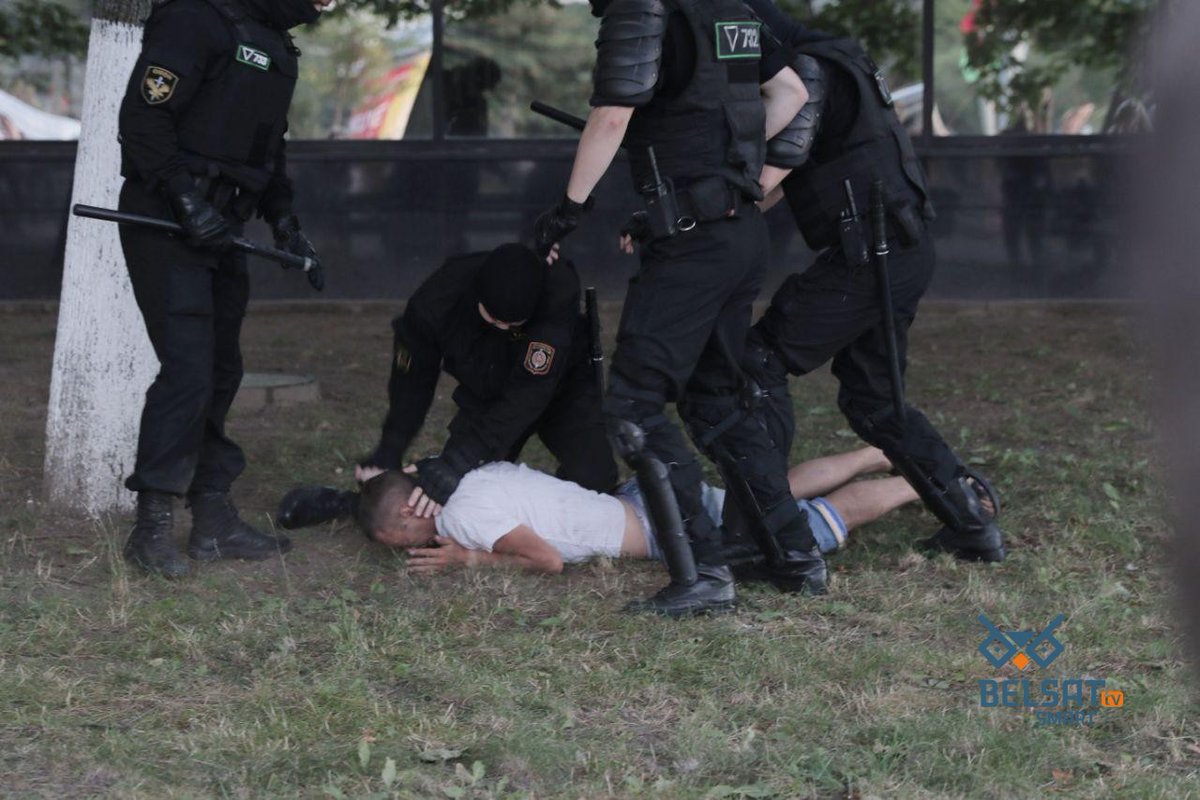 Protester detained by riot police. Photo: belsat.eu