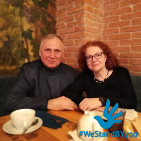 Margarete Bause and Mikalai Statkevich at a meeting in Minsk in February 2020