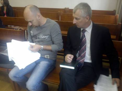 Valiantsin Stefanovich and Andrei Bandarenka in court