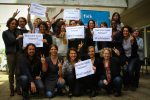 FIDH Paris office staff show support for Nabeel Rajab
