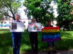 Activists demonstrate in central Minsk on World Day Against Homophobia