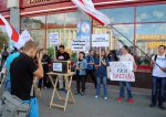 Пикет ОГП «Без свободы слова нет честных выборов» 18 июля в Минске.