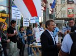 Пикет ОГП «Без свободы слова нет честных выборов» 18 июля в Минске.