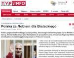 Польшча – за Нобелеўскую прэмію праваабаронцу Бяляцкаму