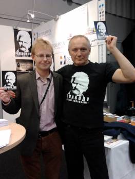 Martin Uggla and Uladzimir Niakliayeu at the book fair in Gothenburg