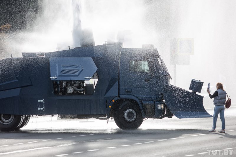 Water cannon during a protest in Minsk. October 4, 2020. Photo: tut.by