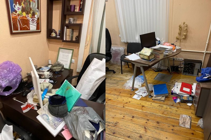 Viasna office in Minsk after a police raid on February 16, 2021